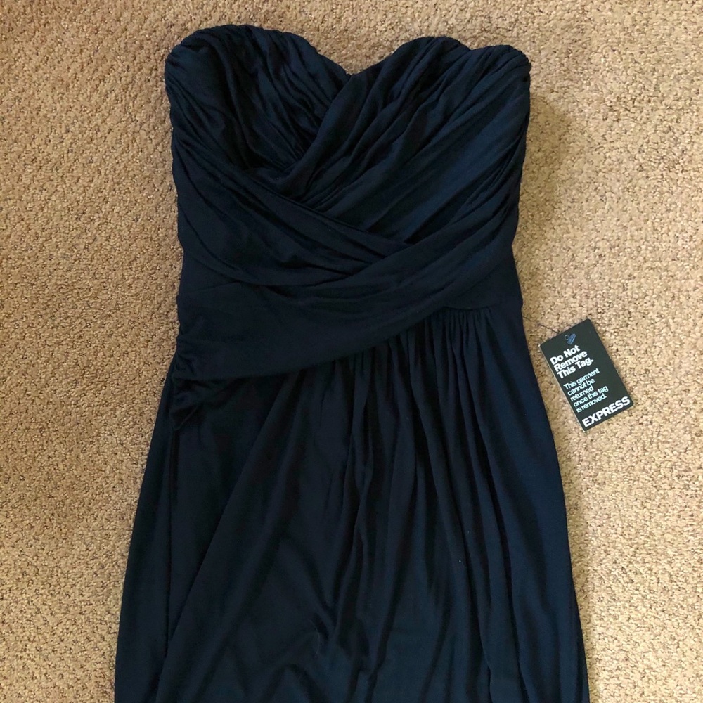 Express Black Strapless Cocktail Dress